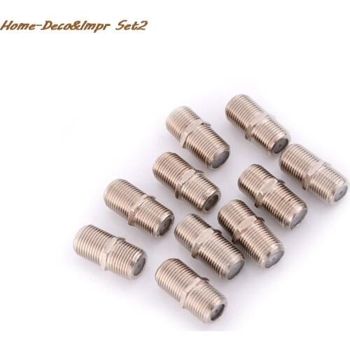 10pcs/Pack Aluminium Alloy Female F connector Joiner Coupler Barrels Satellite/Cable TV Connector Adapter RG6 Coax Coaxial