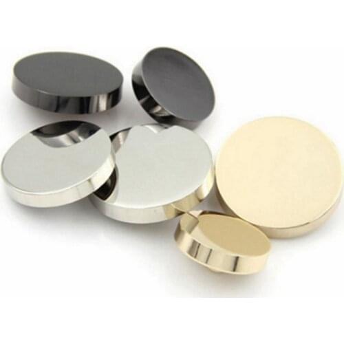 10pcs Gold Silver Color Round Buttons Alloy Shank Button For Jacket Windbreaker Button Fastener Plating Metal Snap Sewing Supply
