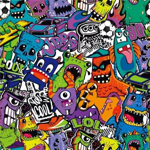 Punk style swimsuit fabric stretch spandex custom punk series digital printing sewing handmade materials V2