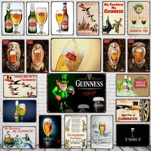 Guinness Metal Tin signs Plaque Metal Vintage Wall Bar Home Art Retro Craft Cinema Decor 30X20CM DU-5805A