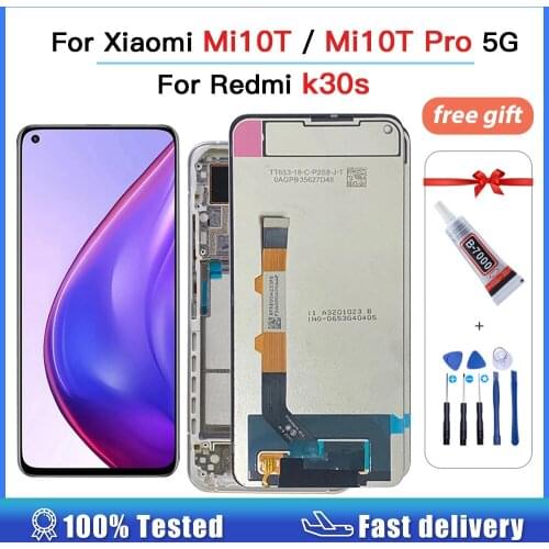 Original 6.67" for Xiaomi Mi 10T Pro mi10t pro 5G lcd display Frame touch screen digitizer Assembly for Redmi k30s M2007J3 LCD