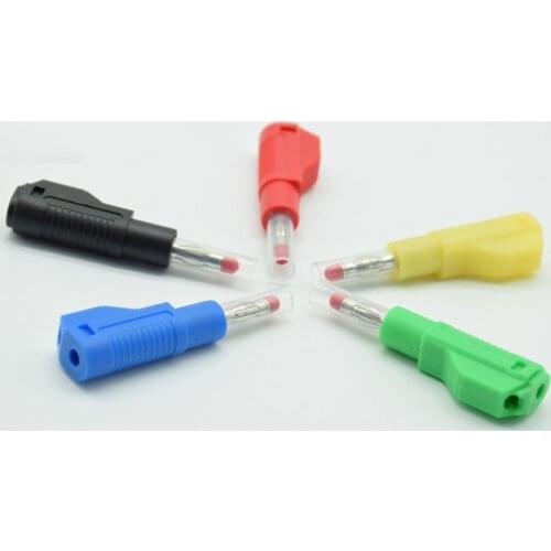 High current 32A fully enclosed 4mm pure copper banana plug with spring telescopic sheath holder gun type insulation can be fold