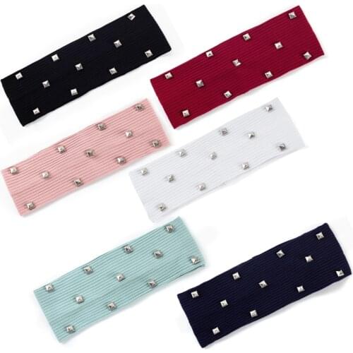 Geebro Geometry Accessories Women Headband Cotton Elastic Hair Bands Soft Solid Hairband Girls Adult Flat Headwrap