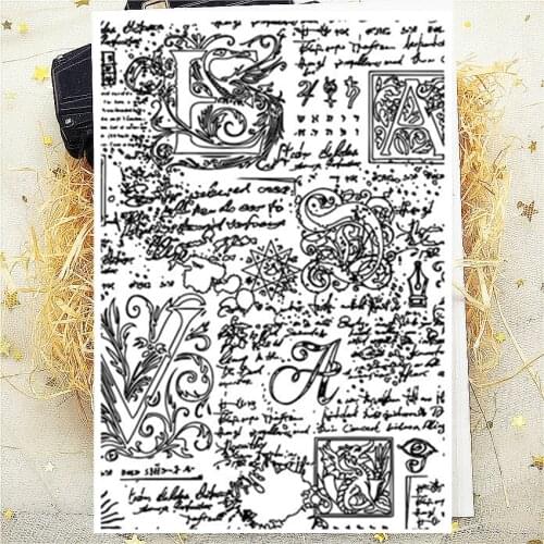 20P 11*16CM E Text Background Transparent Clear Stamp Silicone Stamp/Seal DIY Scrapbooking/Photo Album Stamp Sheets Bulk Deals