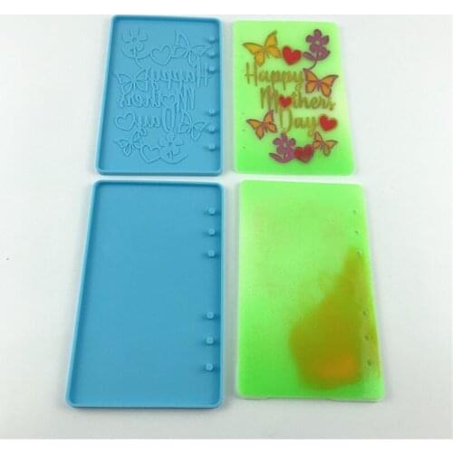 R58E 3 Pcs/Set Crystal Epoxy Resin Mold Notebook Cover DIY Crafts Silicone Mould