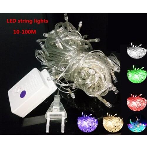 Christmas string lights 10M 20M 30M 50M 100M 110V / 220V LED String lights 7 color LED Christmas Fairy Party Deco String lights