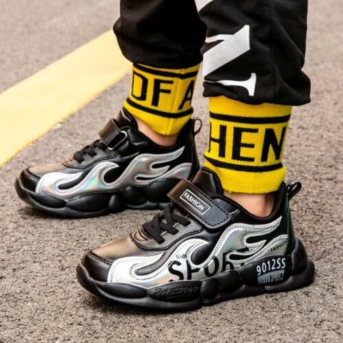 2020 Sport Shoes Kids Running Shoes For Boys Leather Sneakers Spring Autumn Big Children Shoes Outdoor Shoes Kids Light Tenis