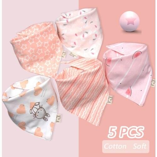 Baby Boy Girl Cartoon Bibs Saliva Towel Triangle Scarf Cotton Double-layer Snap Button Waterproof Newborn Bib