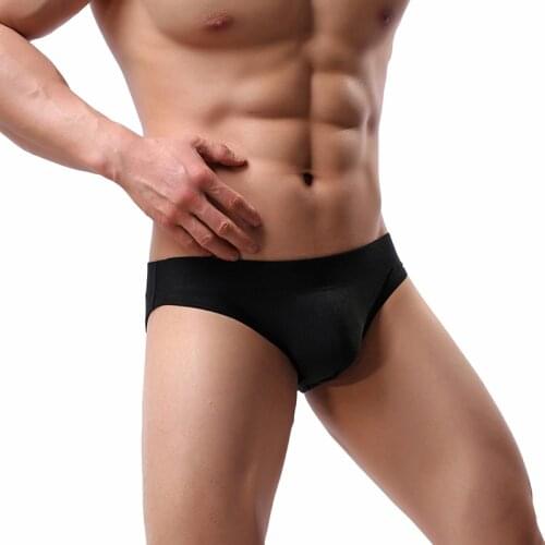 Mens Brief Underwear Men Sexy Nylon Low Waist Men Underwear Solid Panties Shorts Quick Dry