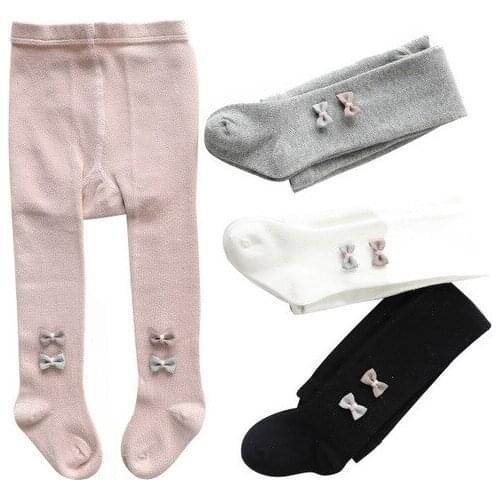 Spring autumn new kids baby pantyhose cute bow girls tights soft cotton nice baby tights stockings