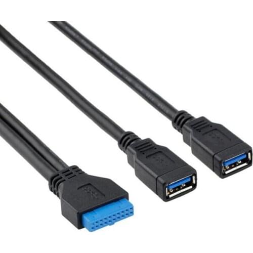 2 ports USB 3.0 Female to Motherboard 20pin 20p Header adapter cable for front panel 20cm 0.2m