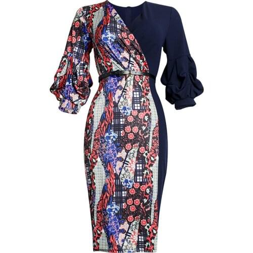 3XL African Dashiki Large Size Dress New Fashion Women Sexy V-Neck Buttock Pencil Skirt Summer Elegant Office Dress Vestidos