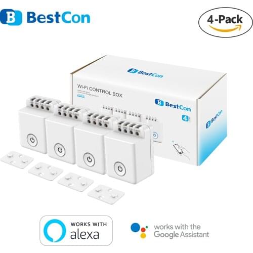 4 Pack BroadLink Bestcon MCB1 DIY Wi-Fi Control Box Smart Home Automation Modules works with Alexa and Google Assistant