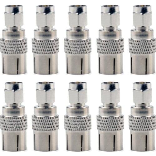 Artudatech 1Pcs/10Pcs Adapter IEC PAL DVB-T TV Female Jack To SMA Plug Male Connector Straight F/M