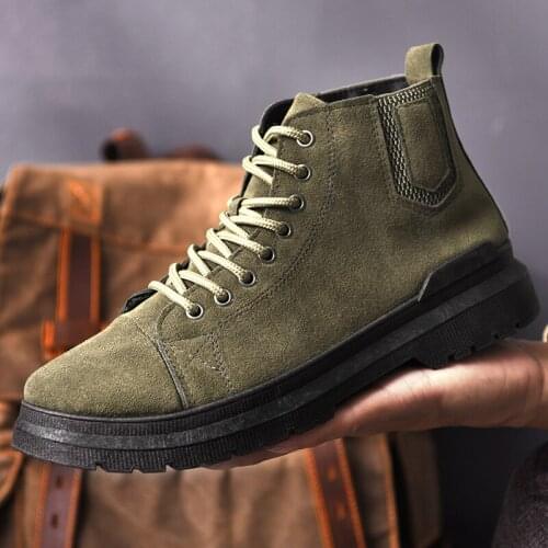 Martin boots British style black handsome locomotive mens shoes new fashion spring and autumn plus size high top casual shoes