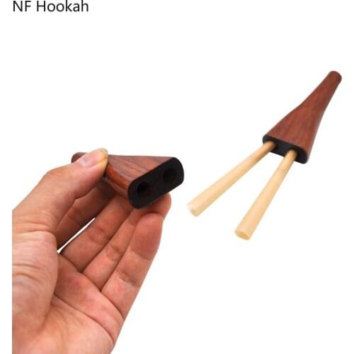 Wooden joint holder two-hole wooden smoking set Wooden joint holder gift for men raw rolling paper blunt holder joint holder