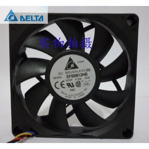 For delta EFB0812HB 8CM 80MM 8015 80*80*15MM 12V 0.25A 4 line ball bearing Server Inverter Cooling fan