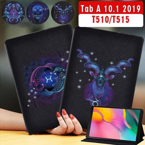 For Samsung Galaxy Tab A 10.1 Inch 2019 T510/T515-Tablets Case Pu Leather Cover Case + Free Stylus
