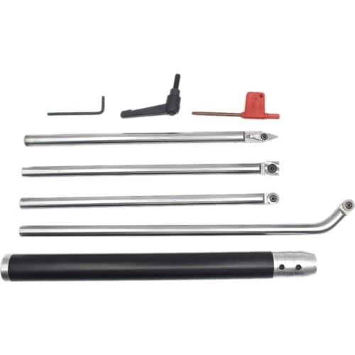 Hot Wood Turning Tool Set Carbide Tipped Lathe Finisher/Rougher/Detailer/Hollower Tool Set(4pcs Bar+1pcs Handle)With Round/Squ