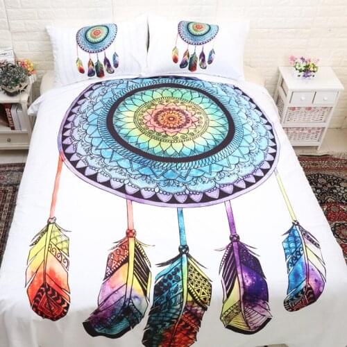 Fanaijia dream catcher Duvet Cover and Bedding Set Bohemian Print with pillowcase 3pcs Design Queen size Bed best gift bedline