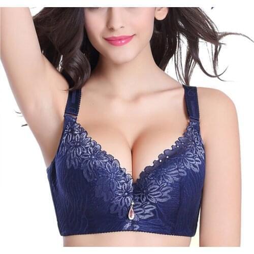 D E cup Lace Push Up bra for Plus Size Women 44 46 48 50 Women Large Cup Bras Brassiere