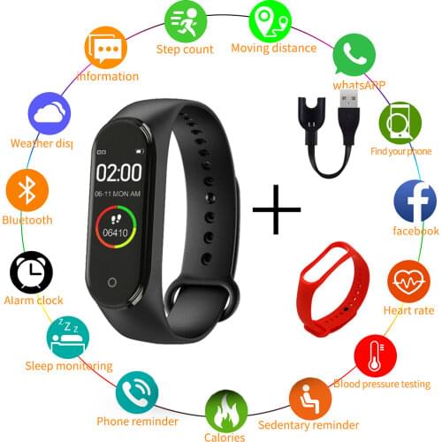 Hot New M4 Smart Sports Blood Pressure Heart Rate Monitor With Watch Men And Women Monitor Multi-Function Waterproof Bracelet