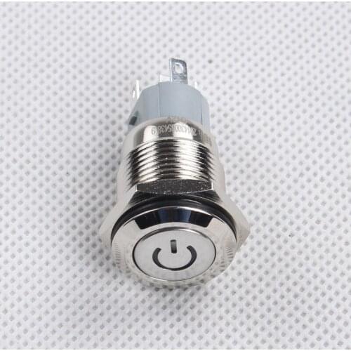 Metal button switch with light 16mm power symbol reset led lights access control car computer modified button