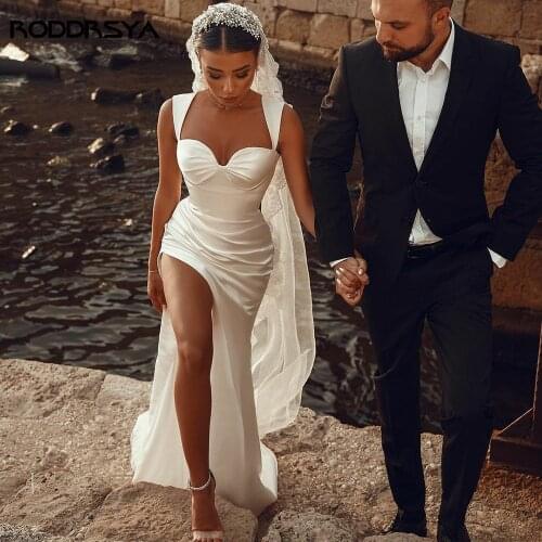 RODDRSYA Satin Wedding Dresses