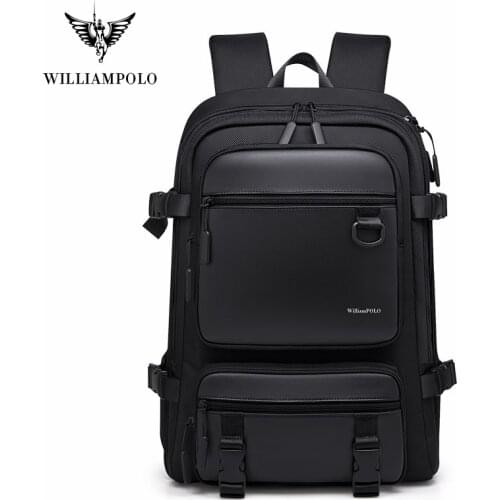 Waterproof Solid Large Men Backpack 17 inch Laptop USB Recharging Multi-layer Space Travel Male Bag Anti-thief