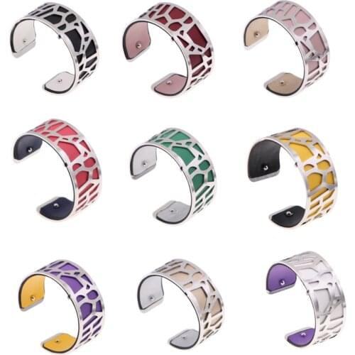 Silver Color Giraffe Cuff Bracelet Interchangeable Hollow Cuir Leather Bracelet Bijoux Bracelet Argent for Women
