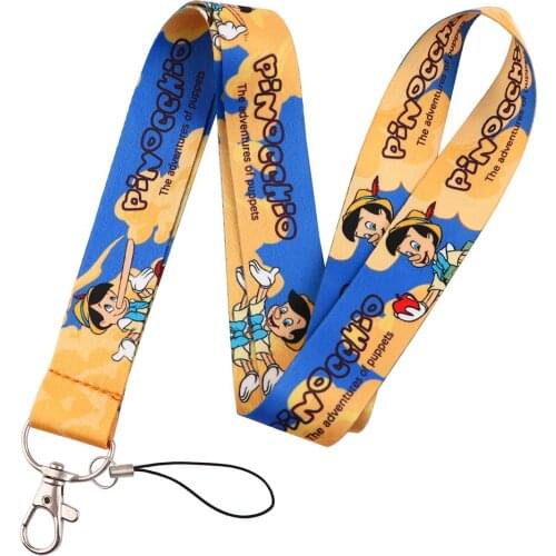 YQ223 Disney The Adventures of Pinocchio Lanyard Phone Cord Neck Strap for Key ID Card Sleeve Badge Holder Keychain Lariat Lasso