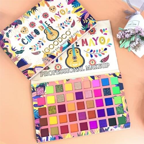 45Colors Shimmer Matte Sequins Large Plate Multicolor Eye Shadow Makeup Guitar Pattern luminous Long-Lasting Waterproof