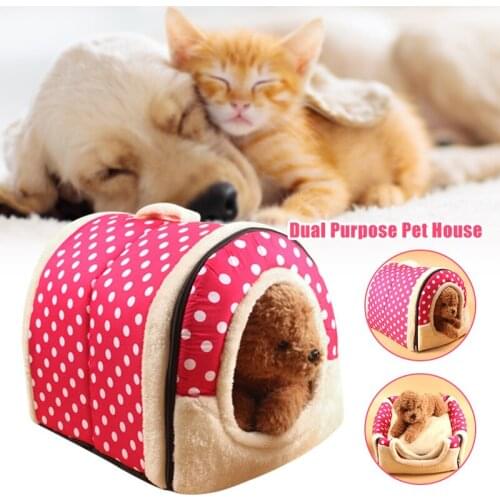 Pet Supplies Dual Purpose Pet House Bed Kennel Cat Mongolian Yurt Dog Cushion Folding Cat House UD88