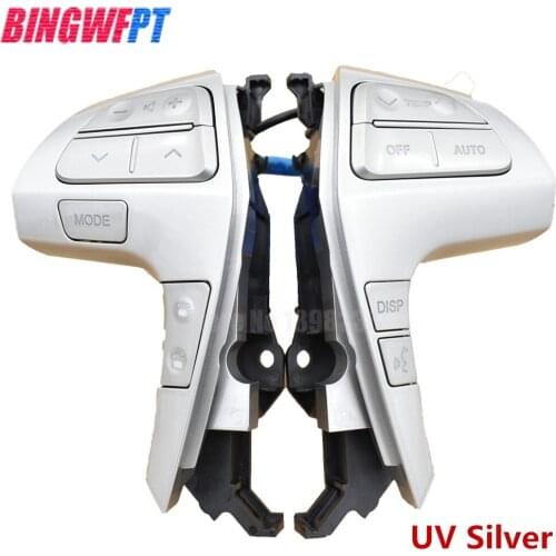 UV Silver Color Steering PAD Audio Control Button Switch With Bluetooth 84250-06180 84250-06160 For Toyota Camry 2006-2011