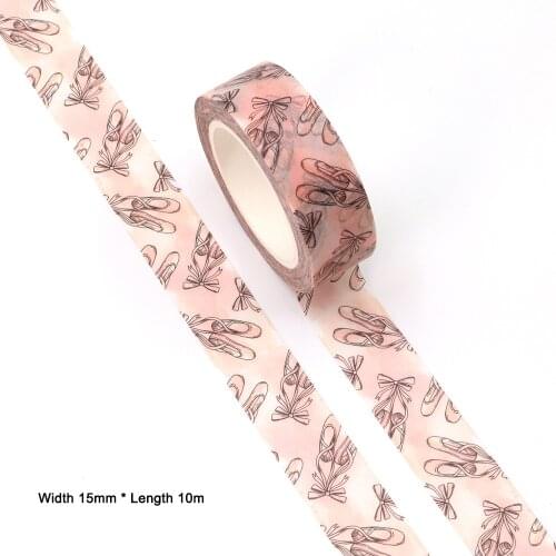 1PC 15MM*10M Pink Ballet Shoes Gifts washi tape Masking Tapes Decorative Stickers DIY Stationery School Supplies