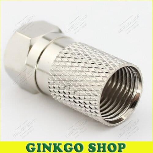 20pcs/lot Copper Metric System Self Tightening F Plug Connectors 75-7 RG11 Dual Shielded Cables for Satellite SYWV75-7 TV Cable