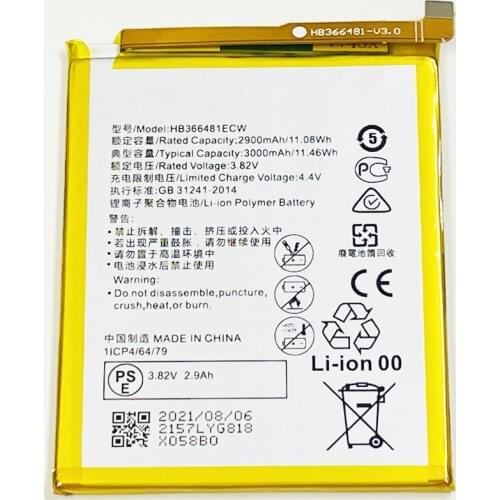 3.82V 3000mAh HB366481ECW For Huawei Be Y Phone LTE VNS-L62 / Be Y Phone 2 LTE-A WAS-LX2J Battery