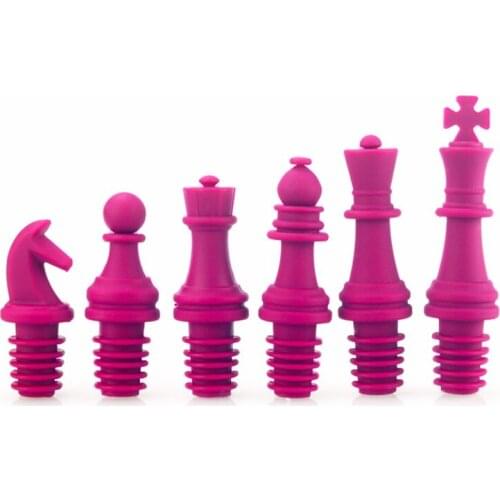 6pcs Food grade silicone chess not cork stopper chess Wine Stopper champagne bottle stopper seal wine cap for red wine stopper