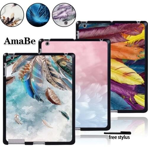Case for Apple IPad 2/3/4 Retina Display - Tablet PC Plastic Feather Pattern Drop Resistance Hard Shell Case Cover