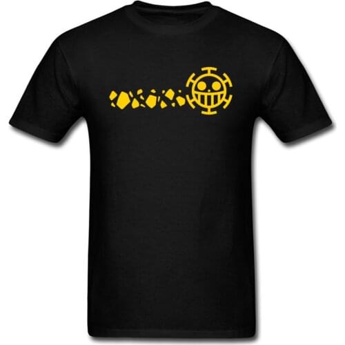 Law Logo T Shirt One Piece T-shirt Mens Black Tshirt Rebel Tops 100% Cotton Tees Operator Fruit Man Clothes Custom For Youth