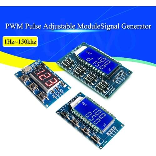 Signal Generator PWM Pulse Frequency Duty Cycle Adjustable Module LCD Display 1Hz-150Khz 3.3V-30V PWM Board Module