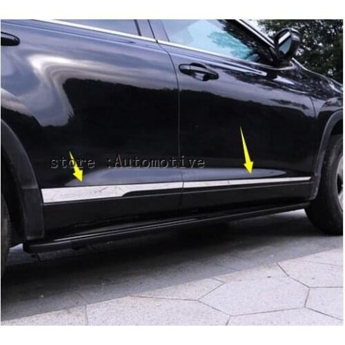 For Toyota Highlander 2014 2015 2016 2017 Chrome Door Side Line Garnish Body Molding Trim Cover Guard Protector Styling