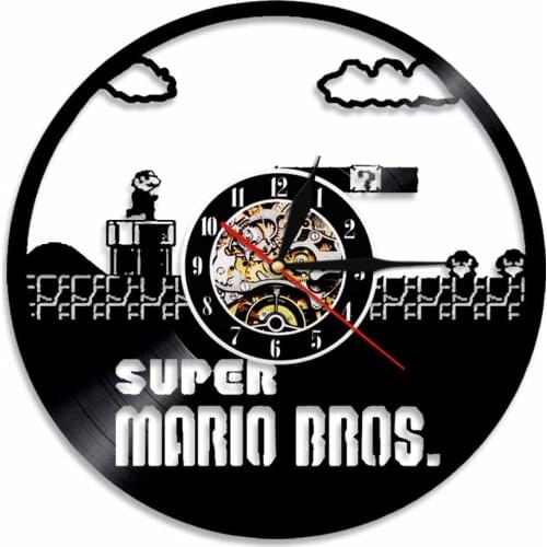Classic Video Retro Game Theme Vintage Vinyl Wall Clock Quartz Antique Style Living Room Decoration Gifts For Game Boys