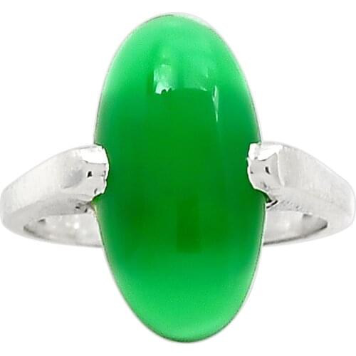 Lovegem Genuine Green Onyx Ring 925 Sterling Silver,Size: 9.5, AR2282