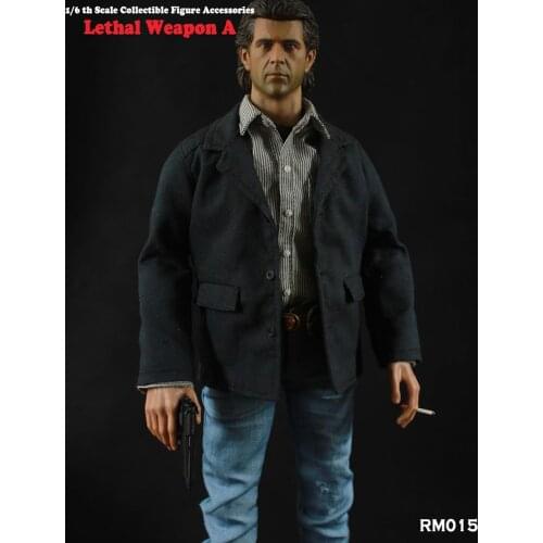 1/6 Collectible RM015 Lethal Weapon Mel Columcille Gerard Gibson Head & Clothes Set Model for 12'' Male Body without Neck