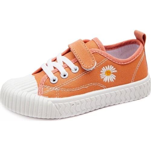 2020 Boys Canvas Shoes Girls Sneakers Tennis Shoes Lace-up Breathable Autumn Sports Kids Shoes For Boy Running Casual Shoes