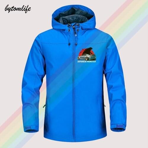 Nissan GTR Japanese Monster Car Winter Jacket Men Hooded Zipper Waterproof Coat Windproof Outdoor Sportswear Asian Size