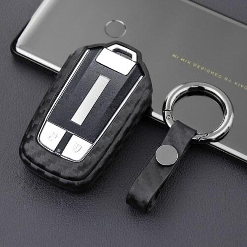 Best Sellers Car Key Case for Isuzu Key Cover muX Wrangler D-MAX Car Key Bag Buckle Matte Black Carbon Fiber Accessories Auto