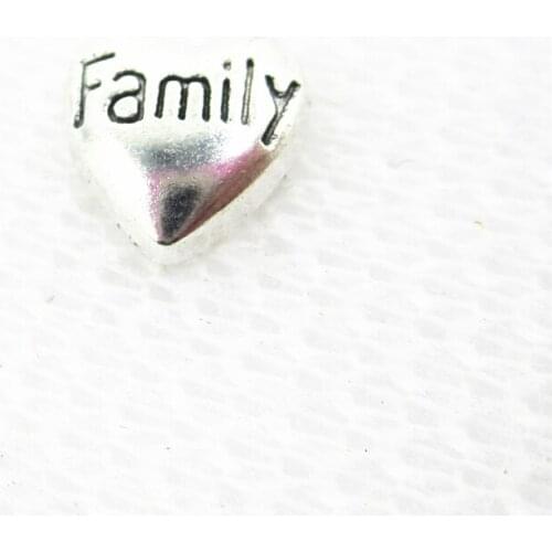 Hot selling 50pcs/lot silver Family floating charms living glass memory lockets for diy jewelry