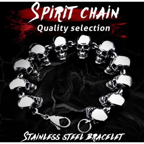 BEIER New Cool Punk Difference Size Skull Bracelet For Man 316 Stainless Steel Mans High Quality Jewelry BC8-036
